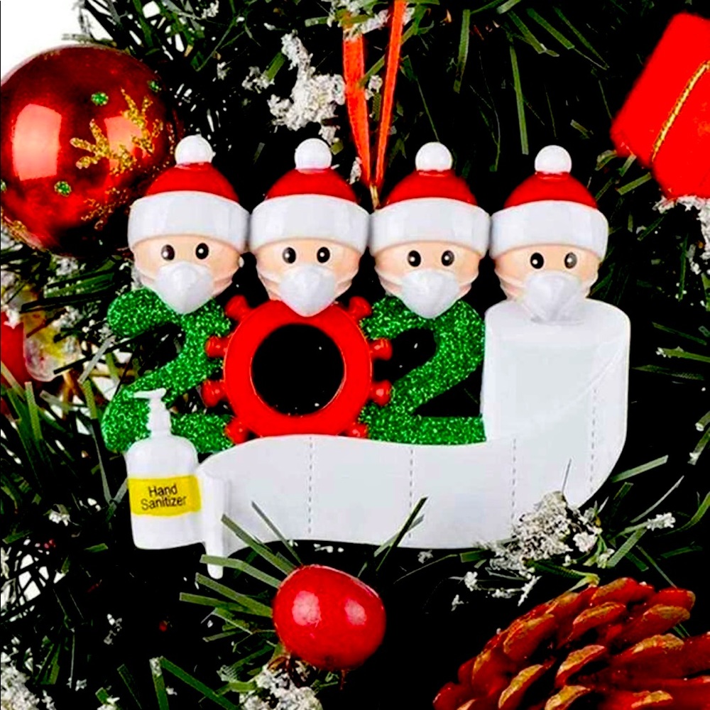 Santa Design Christmas Ornament, 4 family members - Picture 1 of 5